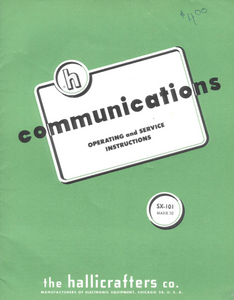 Hallicrafters Model SX-101 Mark III Receiver Service Manual