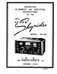 Hallicrafters Model SX-28 Super Skyrider Service Manual