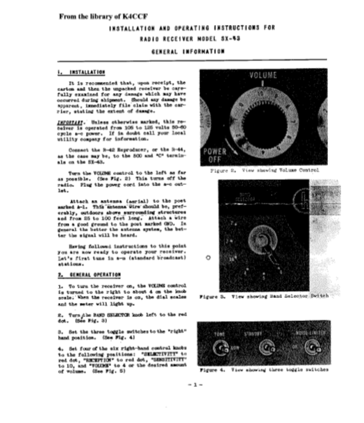 Hallicrafters Model SX-43 Radio Receiver Service Manual