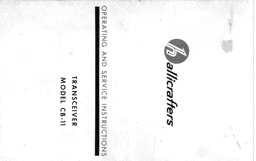 Hallicrafters Model CB-11 Transceiver Instruction Manual