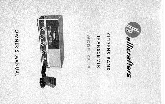 Hallicrafters Model CB-19 Transceiver Owner's Manual
