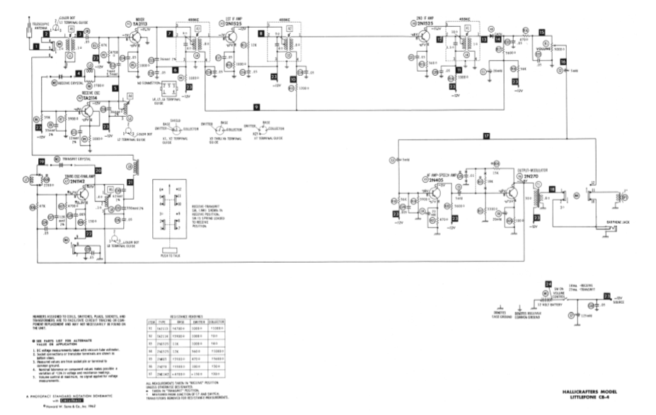 Hallicrafters Model CB-4 Schematic