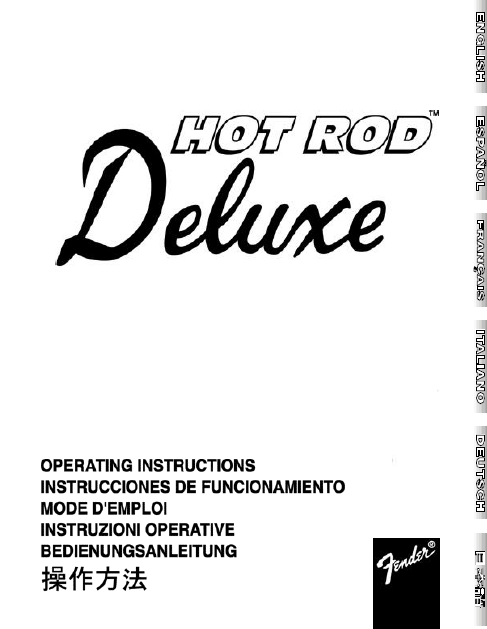 FENDER Hot Rod Deluxe Operation Manual