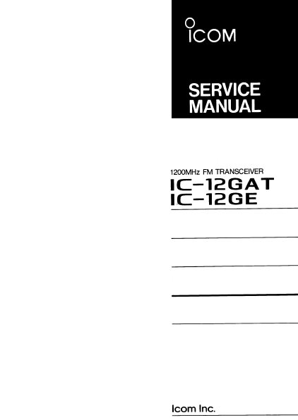 ICOM IC-12GAT FM Transceiver Service Manual