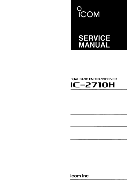 ICOM IC-2710H Dual Band FM Transceiver Service Manual