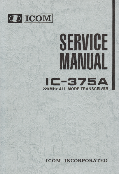 ICOM IC-375A All Mode Transceiver Service Manual