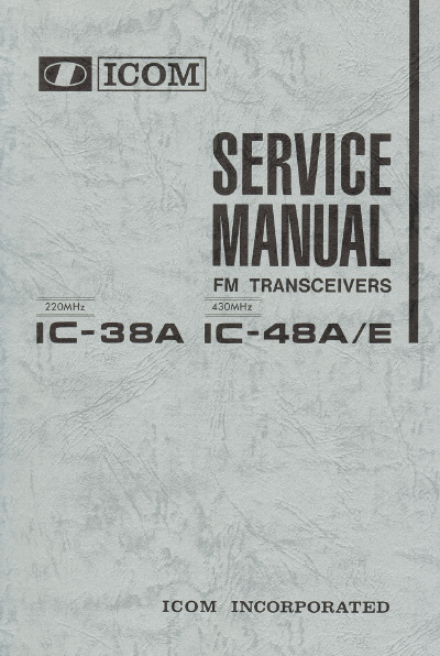 ICOM IC-38A FM Transceiver Service Manual