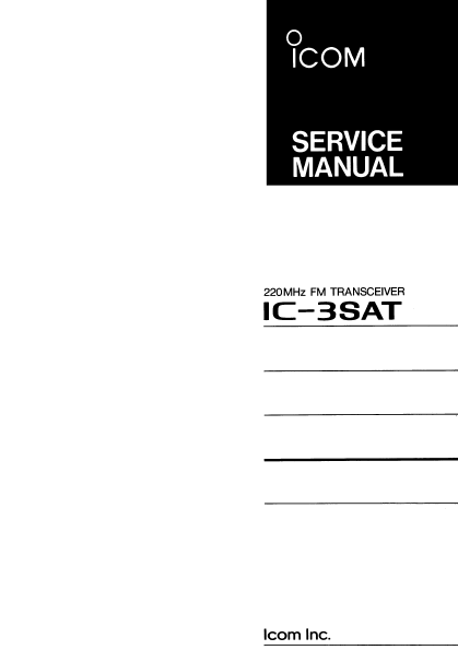 ICOM IC-3SAT FM Transceiver Service Manual