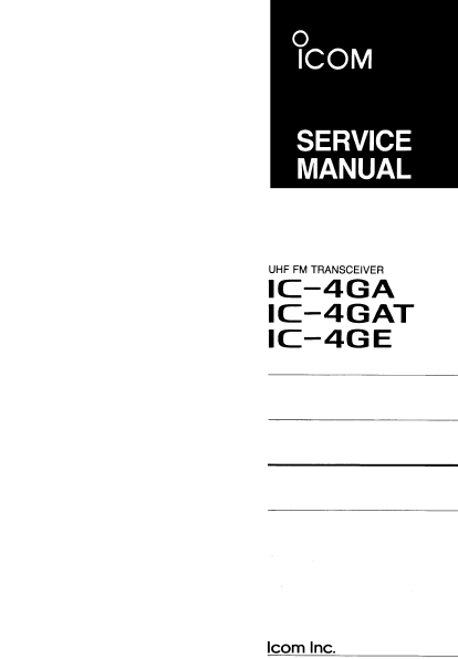 ICOM IC-4GA FM Transceiver Service Manual