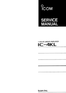 ICOM IC-4KL Linear Amplifier Service Manual