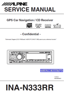 ALPINE INA-N333RR CD Receiver Confidential Service Manual