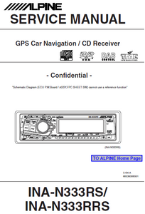 ALPINE INA-N333RRS CD Receiver Confidential Service Manual