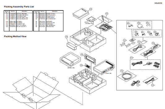 ALPINE IVA-D310 Packing Assembly Parts List Instruction Manual