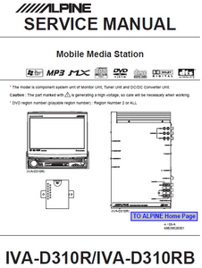 ALPINE IVA D310R-D310RB Mobile Media Station Service Manual