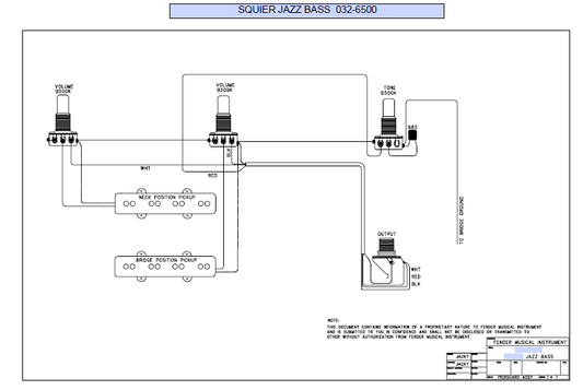 FENDER Squier Jazz Bass 032-6500 Schematic