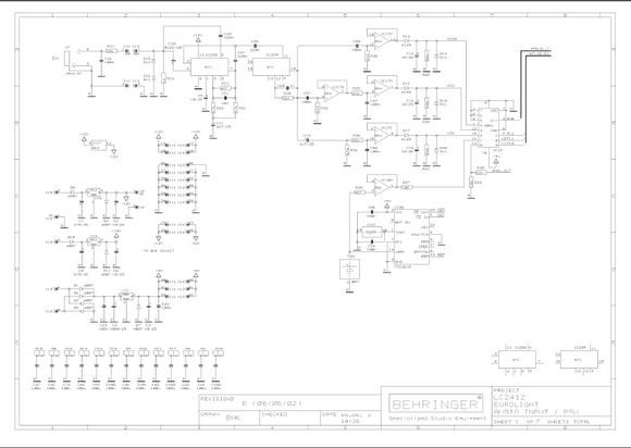 BEHRINGER LC2414 Eurolight rev E Schematics