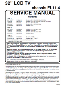 Emerson Chassis FL11.4 32" LCD TV Service Manual