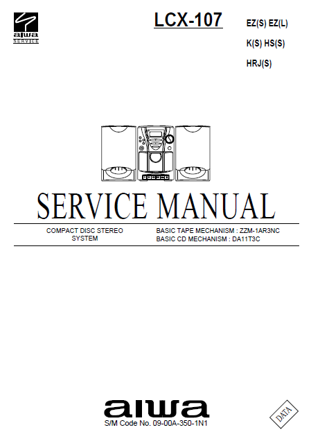 AIWA LCX-107 Compact Disc Stereo System Service Manual