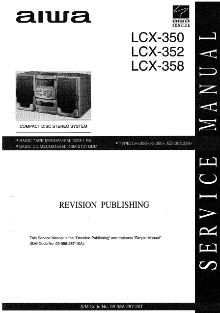 AIWA LCX-350 Revision Compact Disc Stereo System Service Manual