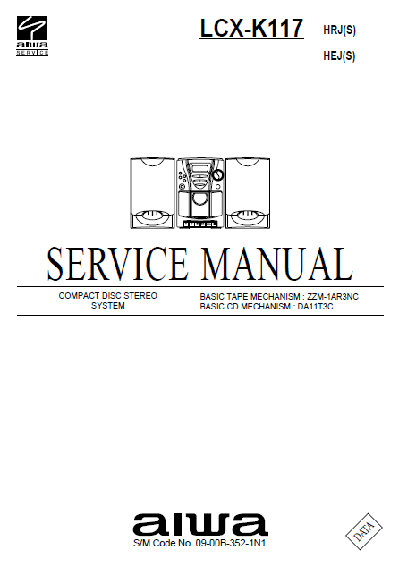AIWA LCX-K117 Compact Disc Stereo System Service Manual