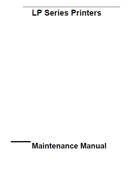 Hewlett Packard LP Series Printers Service Manual