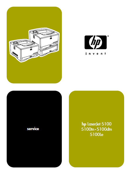 Hewlett Packard LaserJet 5100 Series Printers Service Manual