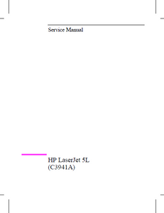 Hewlett Packard LaserJet 5L Printers Service Manual