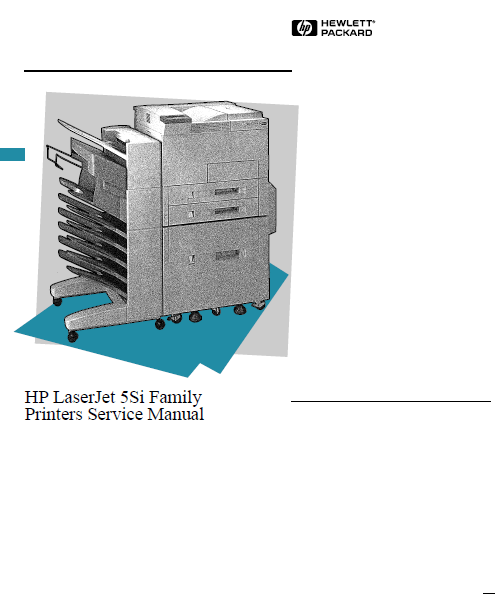 Hewlett Packard LaserJet 5Si Family Printers Service Manual