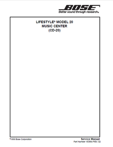 BOSE Lifestyle CD20 Music Center Service Manual