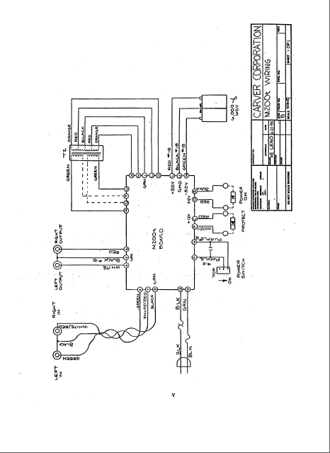 CARVER M200t Wiring Schematics