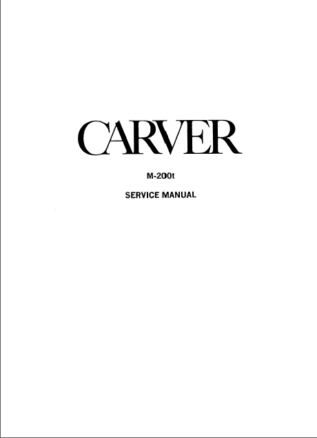 CARVER M-200t Service Manual