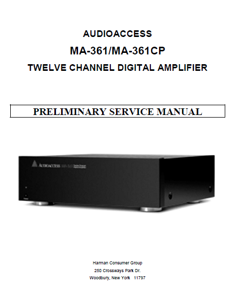 Harman Kardon MA-361 MA-361CP Preliminary Service Manual
