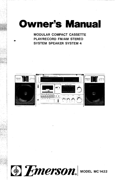 Emerson MC 1422 Modular Compact Cassette Owner's Manual