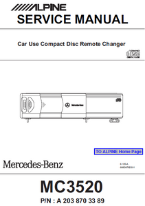 ALPINE MC3520 Car Use Compact Disc Remote Changer Service Manual