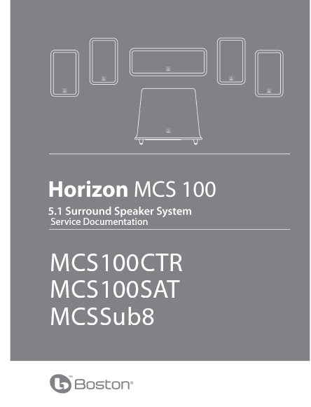 DENON MCS-100 Surround Speaker System Parts List