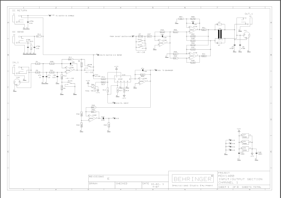 BEHRINGER MDX1400 Schematics