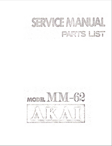 AKAI MM-62 Microphone Mixer Service Manual