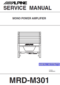 ALPINE MRD-M301 Mono Power Amplifier Service Manual