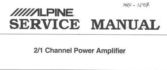 ALPINE MRV-1507 Channel Power Amplifier Service Manual
