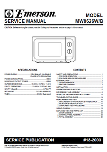 Emerson MW8626W-B Service Manual