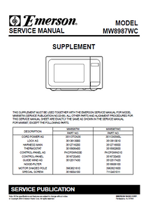 Emerson MW8987WC Supplement Service Manual