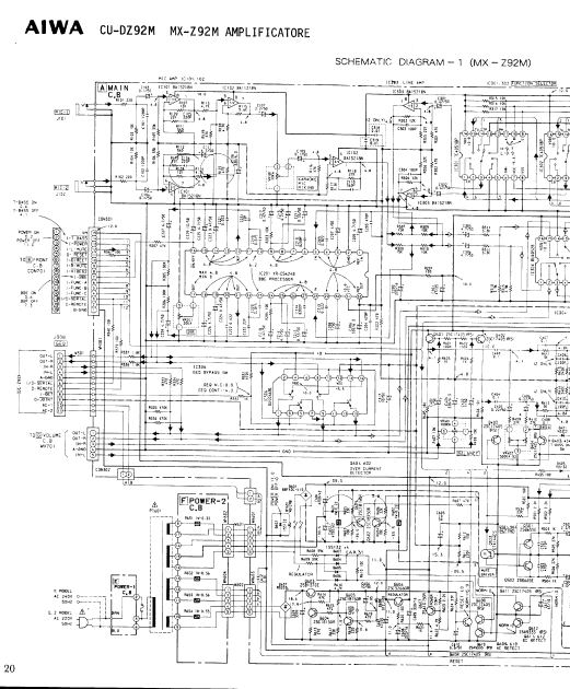 AIWA MX-Z92M Amplificatore Schematic