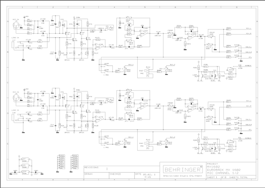 BEHRINGER MX1602 Schematics