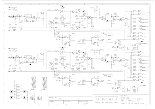 BEHRINGER MX2642-2A Schematics