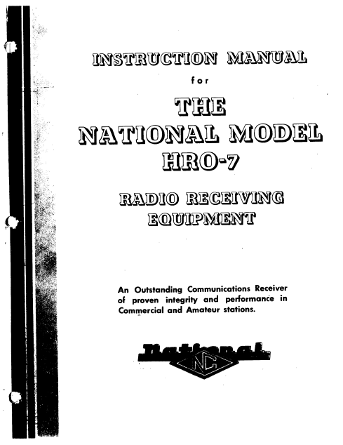 Audio TO Clearcom-NATIONAL_HRO-7 Service Manual