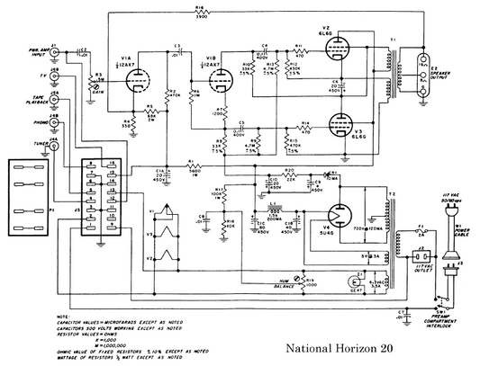 Audio TO Clearcom-NATIONAL_Horizon 20 _Sch Service Manual