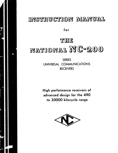 Audio TO Clearcom-NATIONAL_NC-200 Service Manual