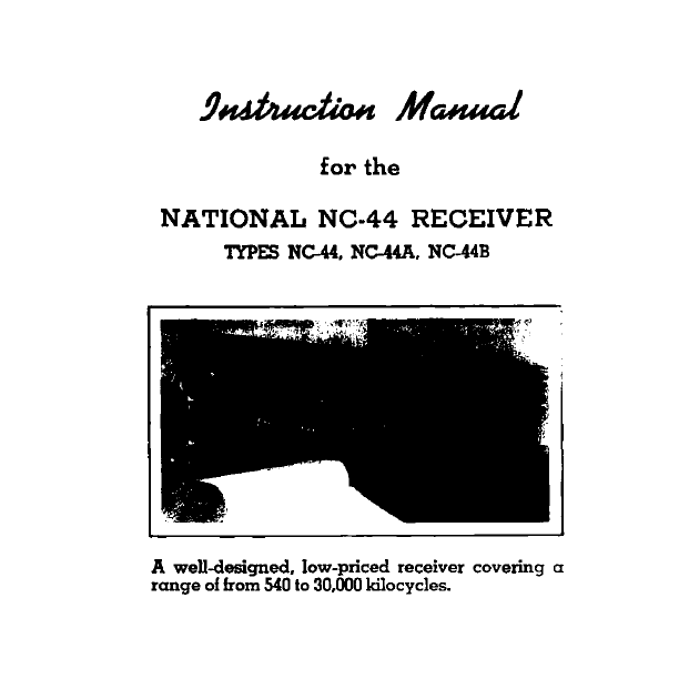 Audio TO Clearcom-NATIONAL_NC-44 Service Manual