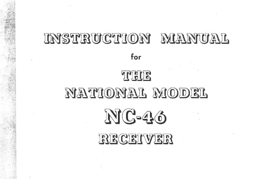 Audio TO Clearcom-NATIONAL_NC-46_receiver Service Manual