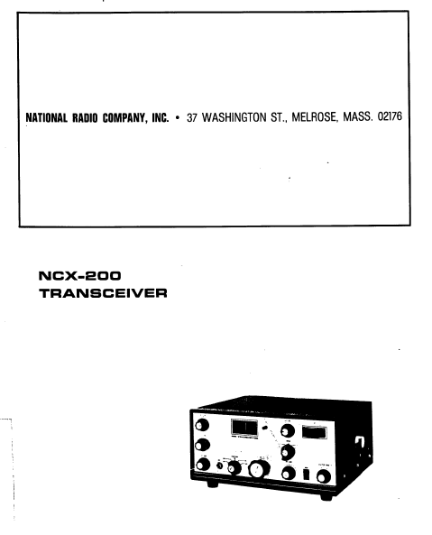 Audio TO Clearcom-NATIONAL_NCX-200 Service Manual